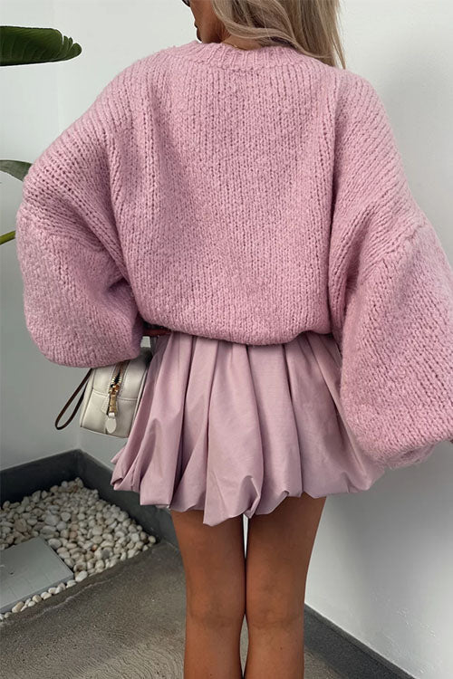 Karladress Crewneck Lantern Sleeves Oversized Sweater