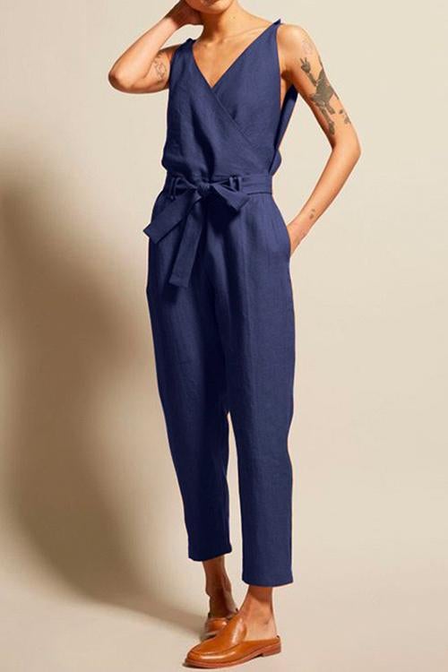 Karladress Josh V Neck Bow Knot Sleeveless Jumpsuit