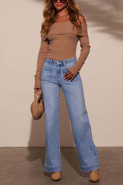 Karladress Chic Straight Wide Leg Denim Pants