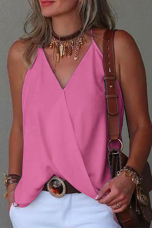 Karladress V Neck Solid Summer Cami Top