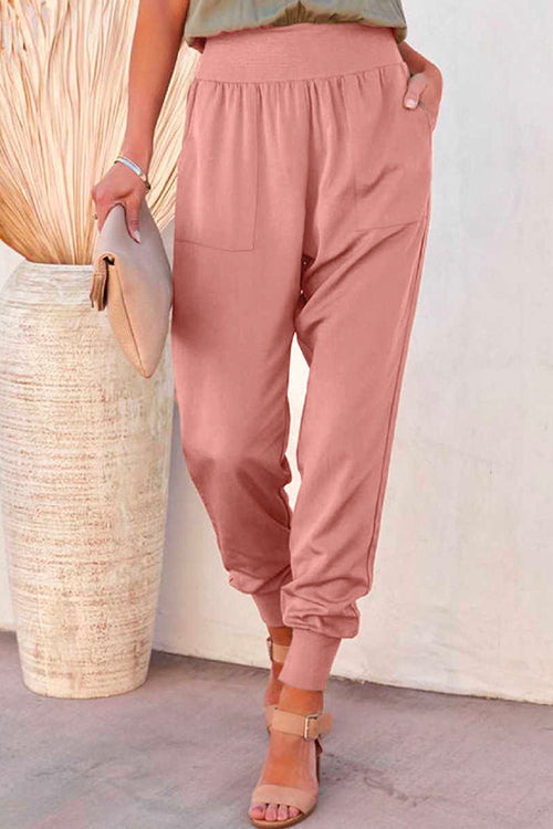 Karladress Solid Side Split Pockets Jogger Pants