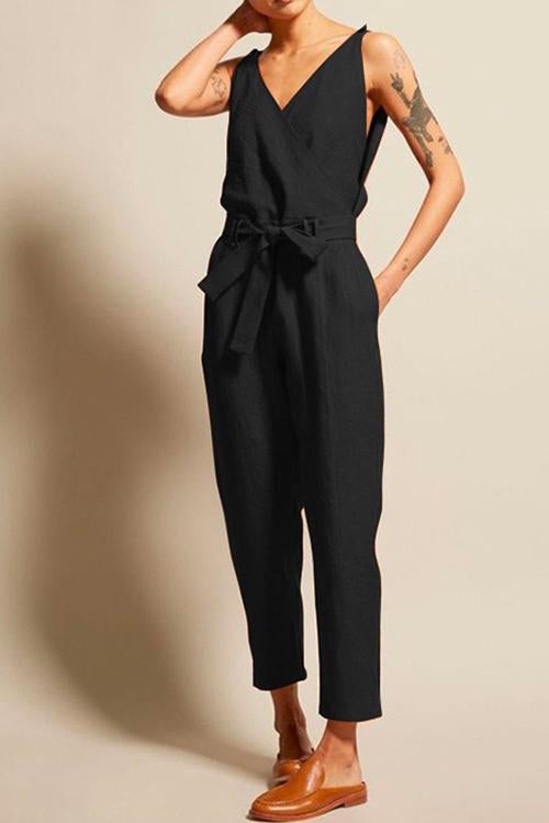 Karladress Josh V Neck Bow Knot Sleeveless Jumpsuit