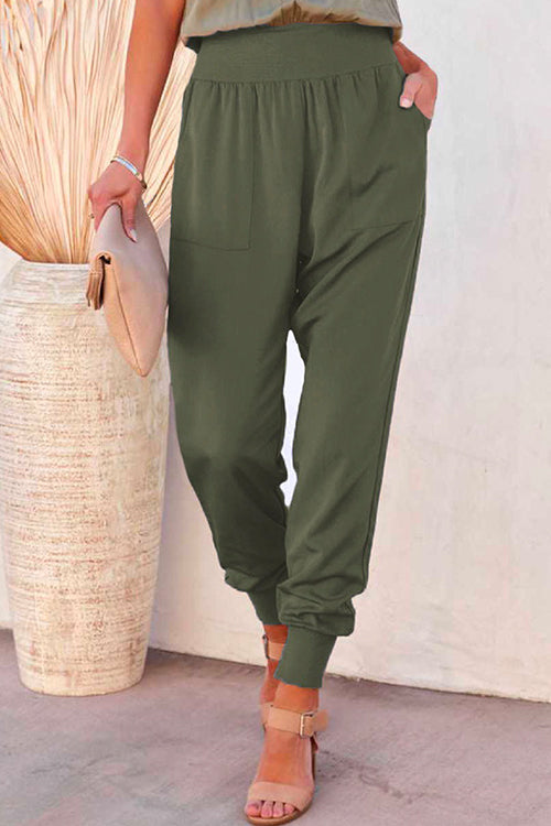 Karladress Solid Side Split Pockets Jogger Pants