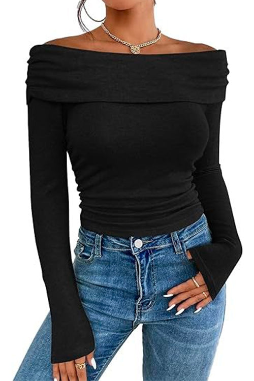 Karladress Off Shoulder Long Sleeves Bottoming Shirt