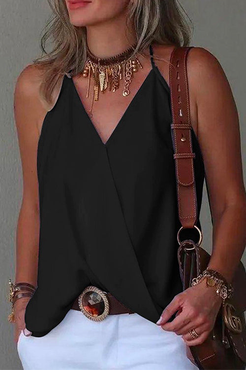 Karladress V Neck Solid Summer Cami Top