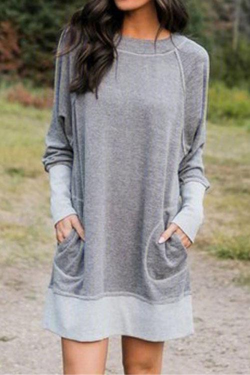 Karladress Maureen Pockets Casual Sweatershirt Dress