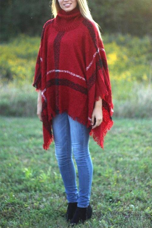 Karladress Soft Tassel Lattice Cloak Poncho Sweater