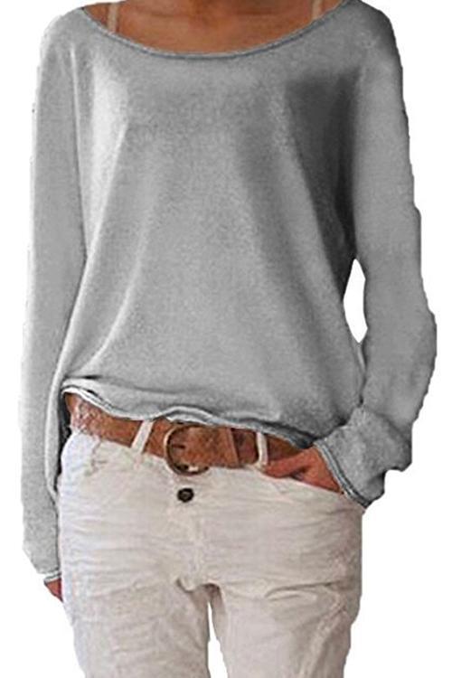 Karladress Simple Solid Long Sleeve T-shirt