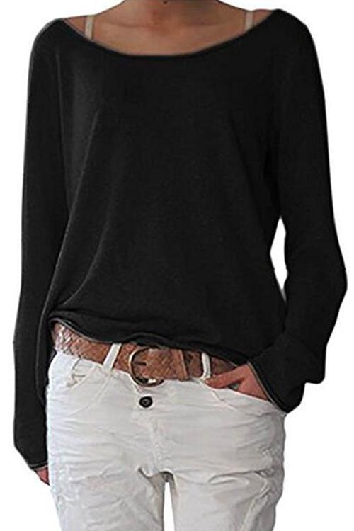 Karladress Simple Solid Long Sleeve T-shirt