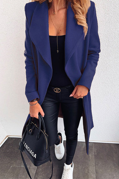 Karladress Lapel Open Front Long Sleeve Cardigans