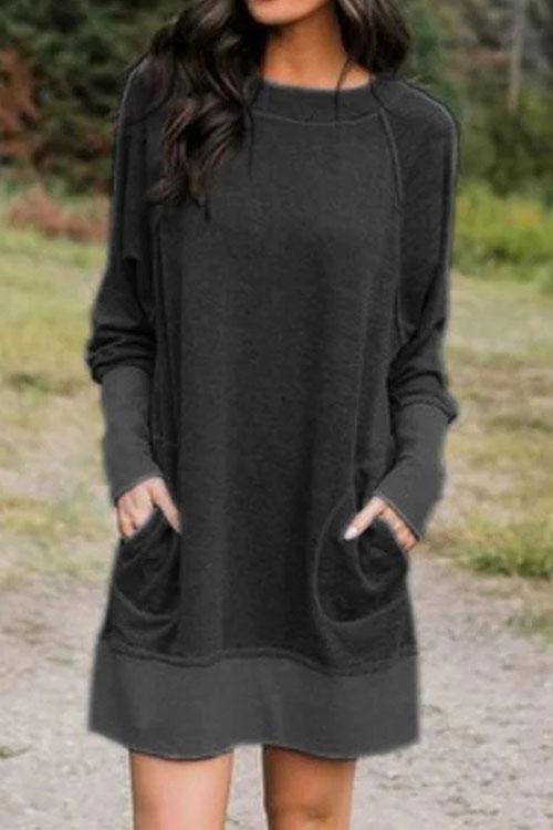 Karladress Maureen Pockets Casual Sweatershirt Dress