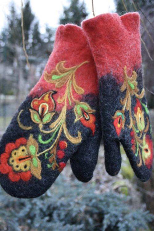 Karladress Christmas Gift Embroidery Mittens(5 Colors)