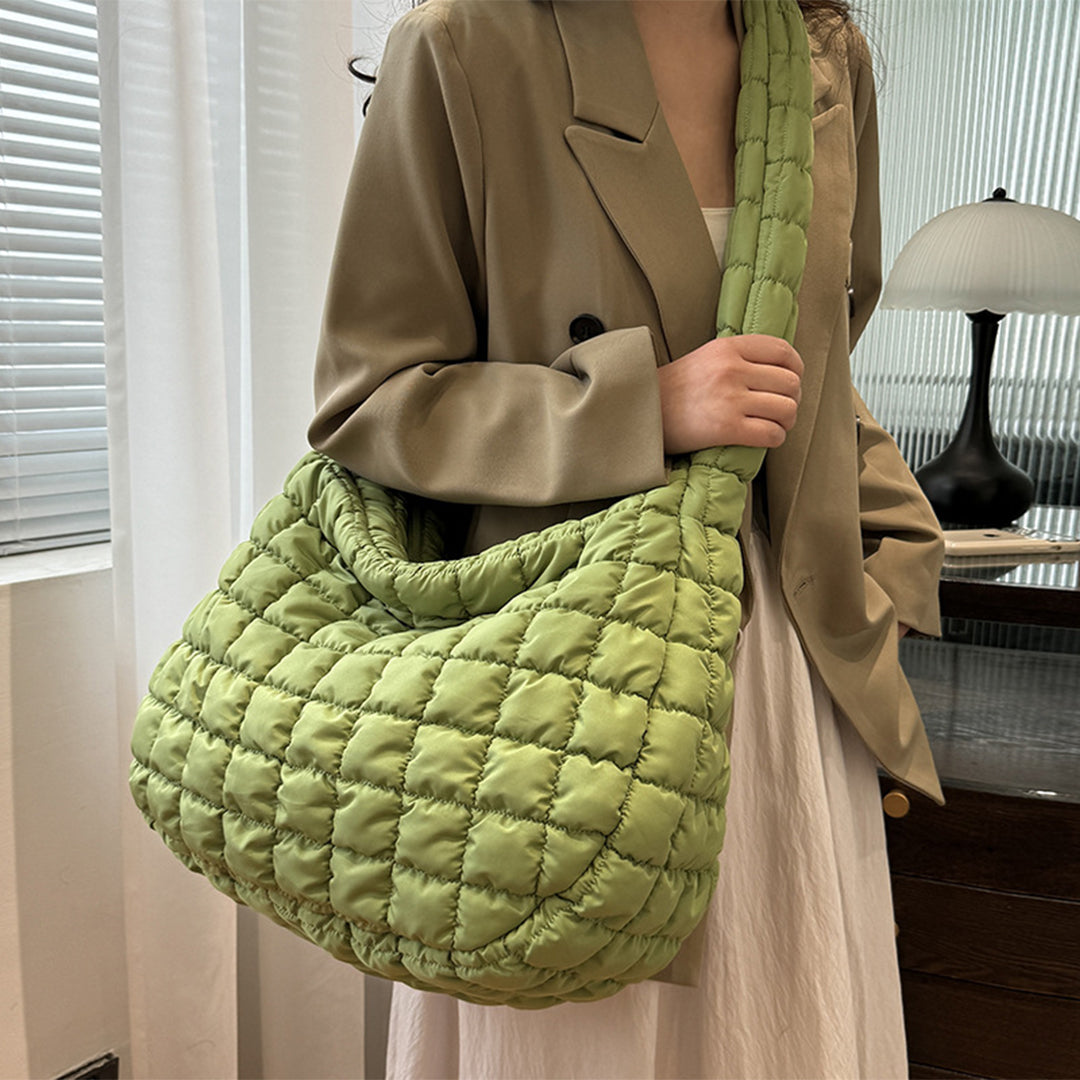 Karladress Lightweight Quilted Grid Puffer Tote Bag