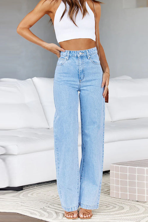 Karladress Distressed Wide Leg Boyfriend Denim Pants