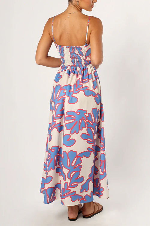 Karladress Spaghetti Strap High Waist Printed Maxi Holiday Dress