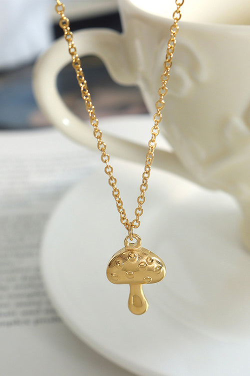 Karladress Cute Little Stereoscopic Mushroom Pendant Necklace