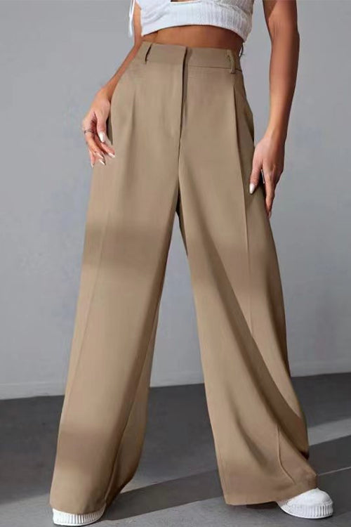 Karladress High Rise Wide Leg Pocketed Baggy Pants