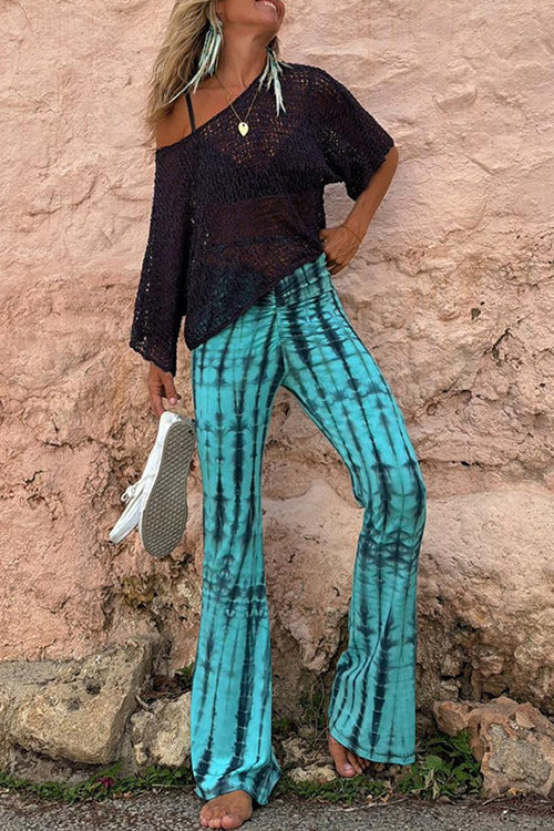 Karladress High Waist Tie Dye Bell Bottoms Tie Dye Pants