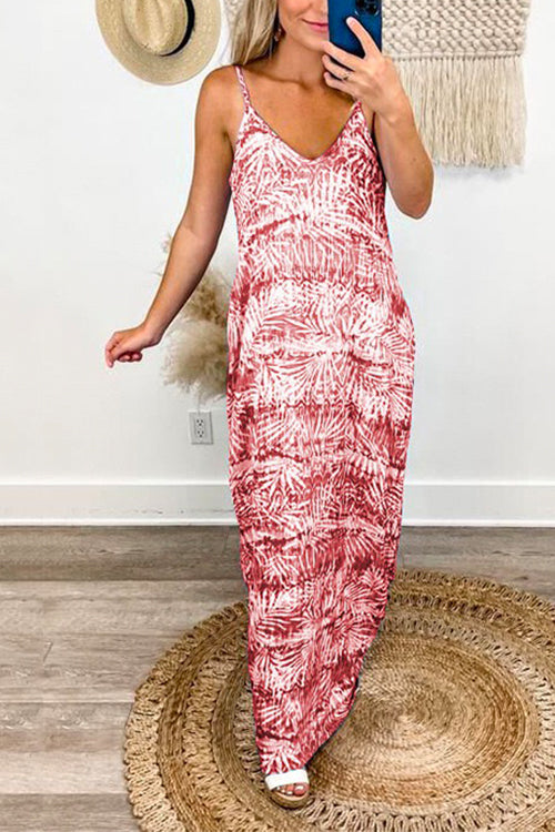 Karladress U Neck Tie Dye Maxi Cami Beach Dress