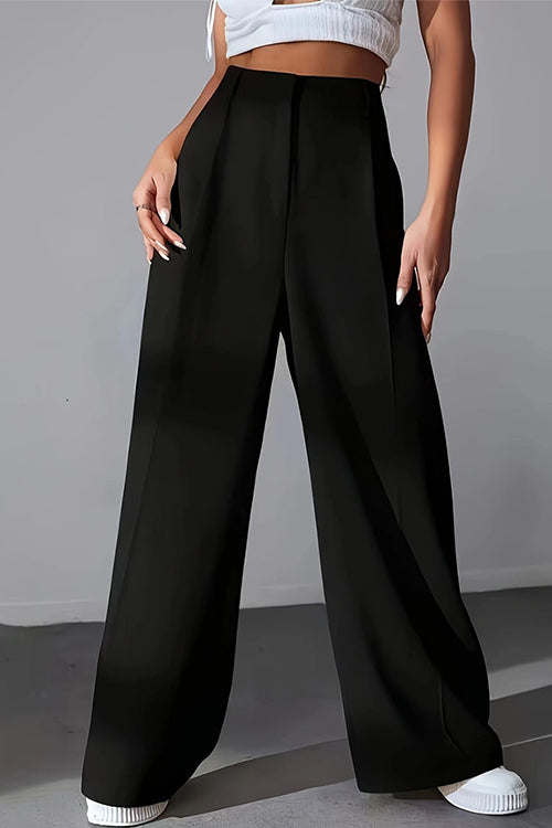 Karladress High Rise Wide Leg Pocketed Baggy Pants