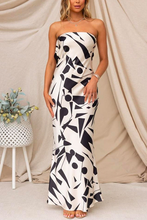 Karladress Geometric Printed Tube Top Maxi Party Dress