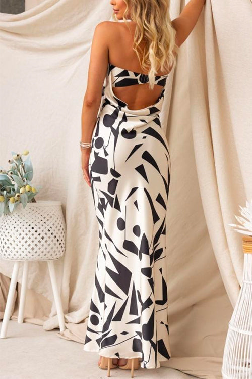 Karladress Geometric Printed Tube Top Maxi Party Dress