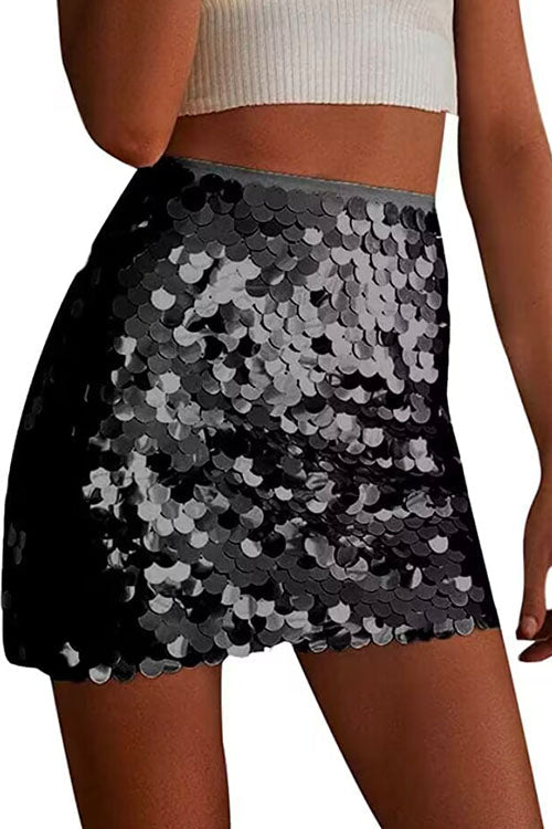 Karladress Elastic Waist Sequin Bodycon Mini Skirt