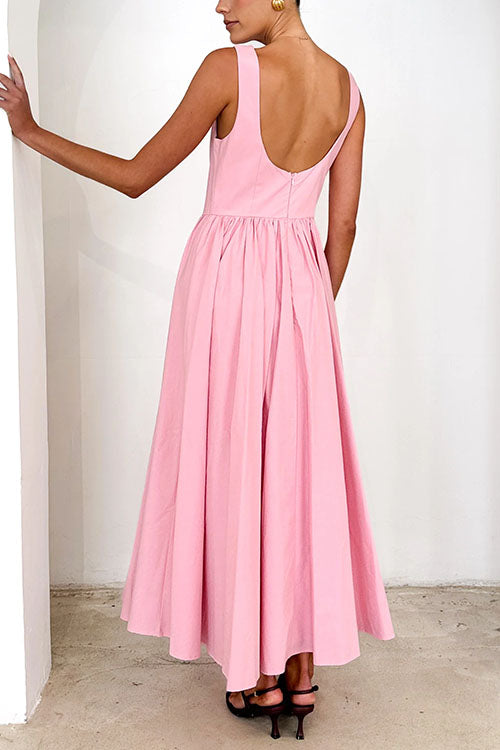 Karladress Sleeveless Open Back Swing Midi Dress