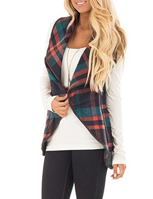 Karladress Pockets Plaid Jacket Vest