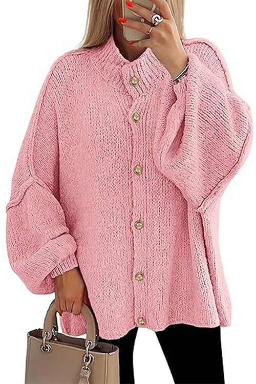 Karladress Button Up Balloon Sleeves Sweater Cardigan