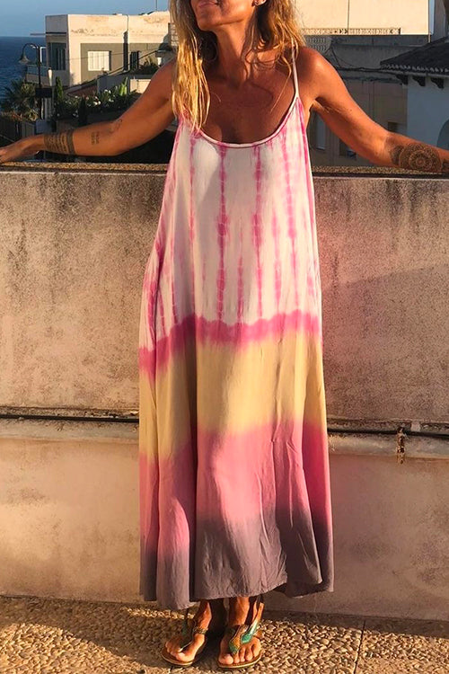 Karladress Spaghetti Strap Sleeveless Tie Dye Maxi Dress