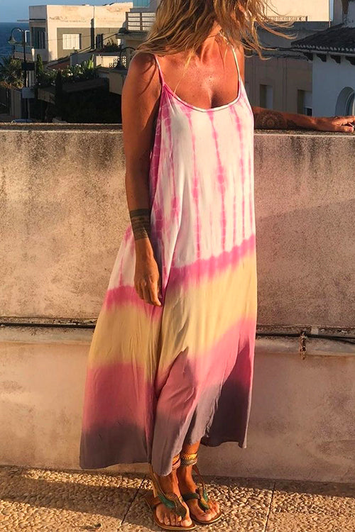 Karladress Spaghetti Strap Sleeveless Tie Dye Maxi Dress