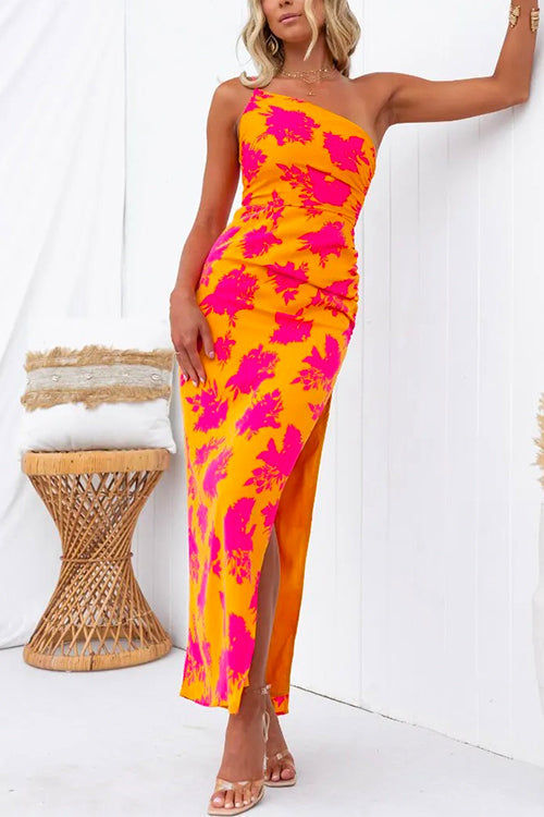 Karladress One Shoulder Side Split Printed Cami Maxi Dress