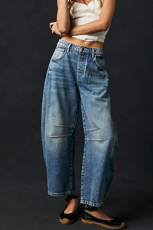 Karladress Mid Rise Barrel Leg Jeans