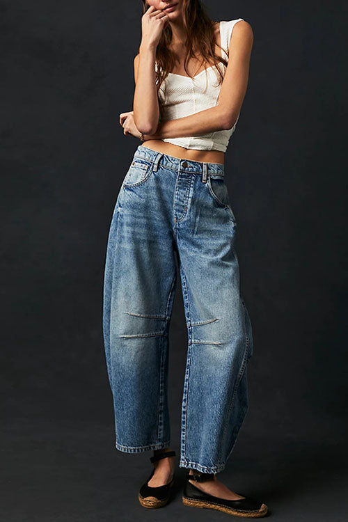 Karladress Mid Rise Barrel Leg Jeans