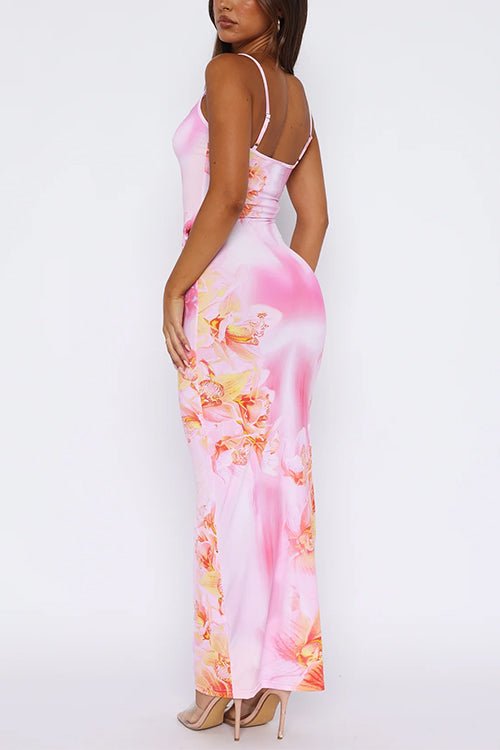 Karladress Sherbet Print Bodycon Maxi Cami Dress