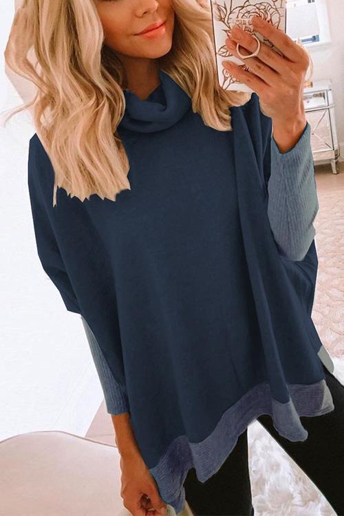 Karladress Cowl Neck Long Sleeve Side Split Sweatshirt