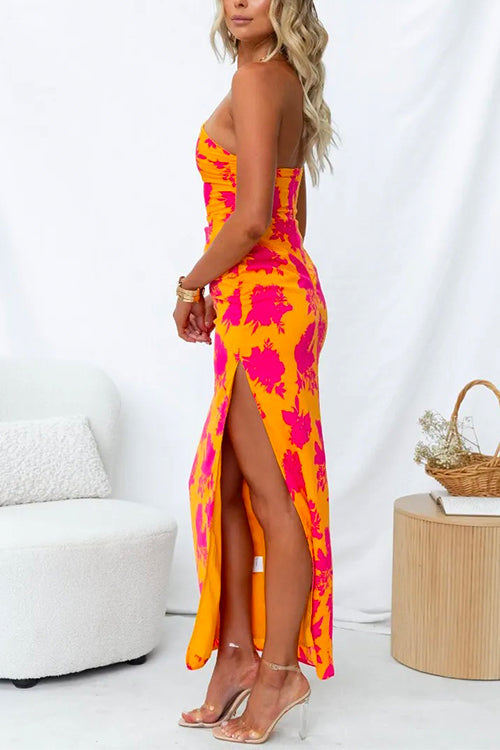 Karladress One Shoulder Side Split Printed Cami Maxi Dress