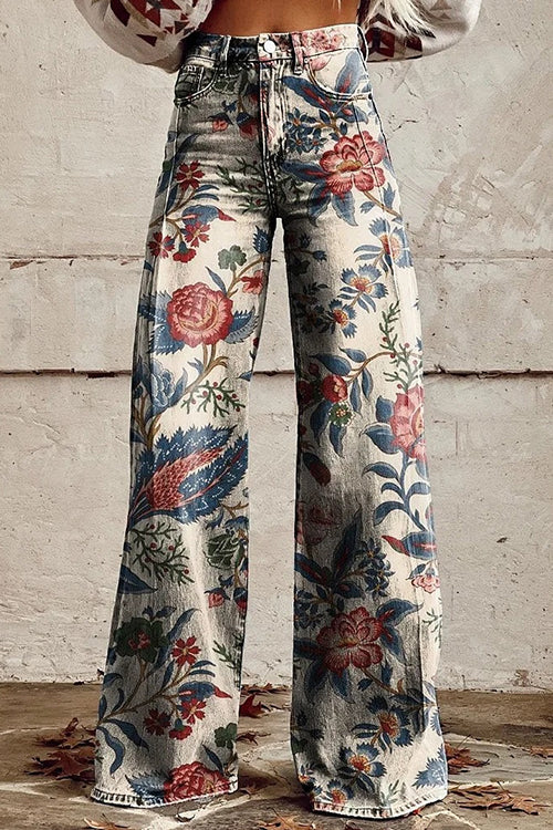 Karladress High Waist Unique Print Wide Leg Pants