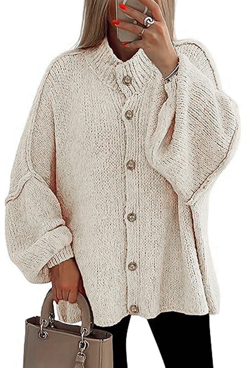 Karladress Button Up Balloon Sleeves Sweater Cardigan