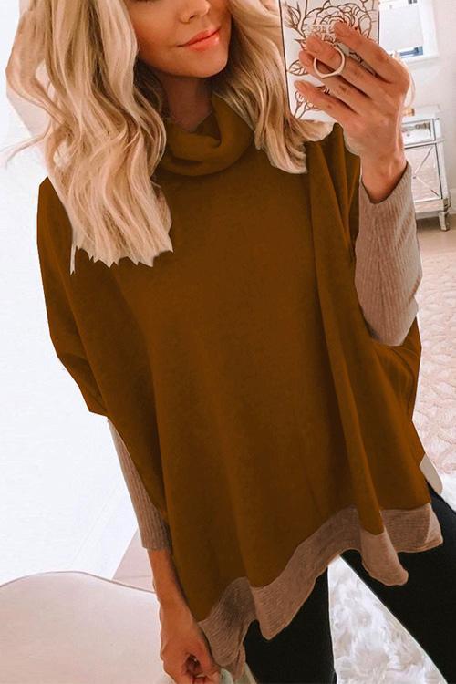 Karladress Cowl Neck Long Sleeve Side Split Sweatshirt