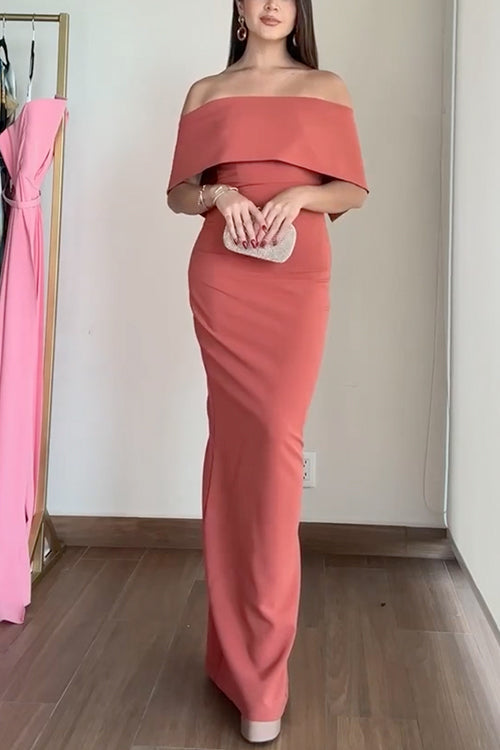 Elegant Off Shoulder Bodycon Maxi Party Dress