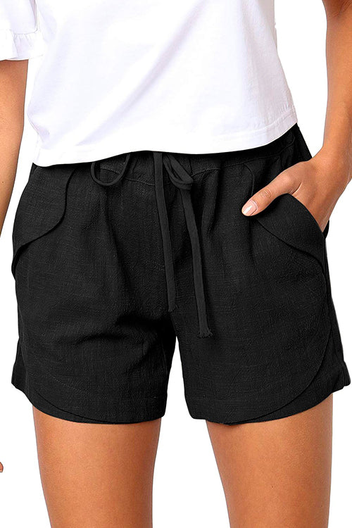 Karladress Drawstring High Waist Solid Casual Shorts