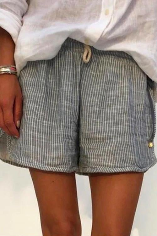 Karladress Fashion Tie Waist Striped Wide Leg Shorts