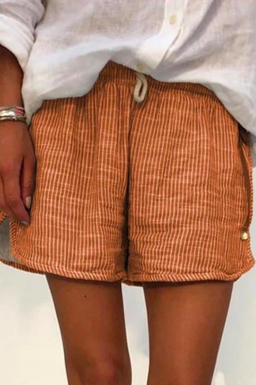 Karladress Fashion Tie Waist Striped Wide Leg Shorts