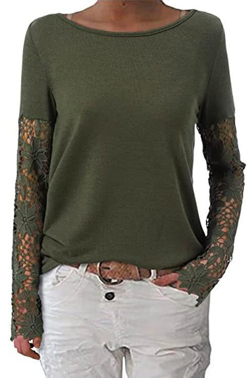 Karladress Lace Splice Sleeve Sonia Shirt