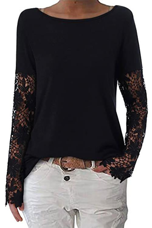 Karladress Lace Splice Sleeve Sonia Shirt